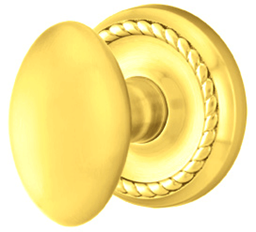 ##Antique Hardware## Solid Brass Egg Door Knob Set With Rope Rosette (Several Finish Options)