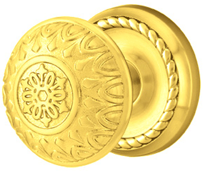 ##Antique Hardware## Solid Brass Lancaster Door Knob Set With Rope Rosette (Several Finish Options)