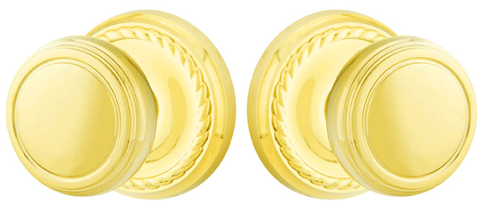 ##Antique Hardware## Solid Brass Norwich Door Knob Set With Rope Rosette (Several Finish Options)