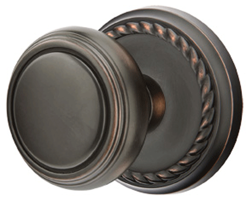 ##Antique Hardware## Solid Brass Norwich Door Knob Set With Rope Rosette (Several Finish Options)