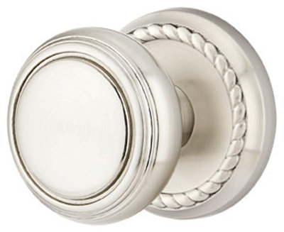 ##Antique Hardware## Solid Brass Norwich Door Knob Set With Rope Rosette (Several Finish Options)