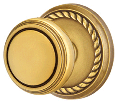 ##Antique Hardware## Solid Brass Norwich Door Knob Set With Rope Rosette (Several Finish Options)