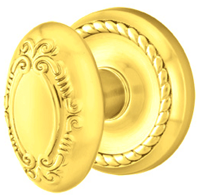 ##Antique Hardware## Solid Brass Victoria Door Knob Set With Rope Rosette (Several Finish Options)