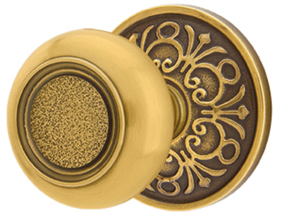 ##Antique Hardware## Solid Brass Belmont Door Knob Set With Lancaster Rosette (Several Finish Options)