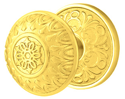 ##Antique Hardware## Solid Brass Lancaster Door Knob Set With Lancaster Rosette (Several Finish Options)