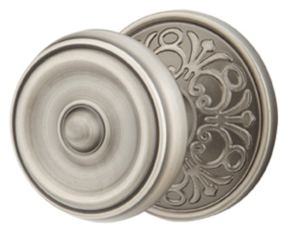 ##Antique Hardware## Emtek Solid Brass Waverly Door Knob Set With Lancaster Rosette (Several Finishes Available)