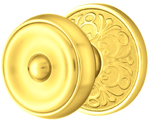 ##Antique Hardware## Emtek Solid Brass Waverly Door Knob Set With Lancaster Rosette (Several Finishes Available)