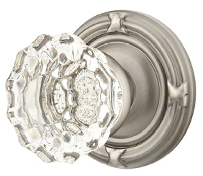 ##Antique Hardware## Emtek Crystal Astoria Door Knob Set With Ribbon & Reed Rosette (Several Finish Options)