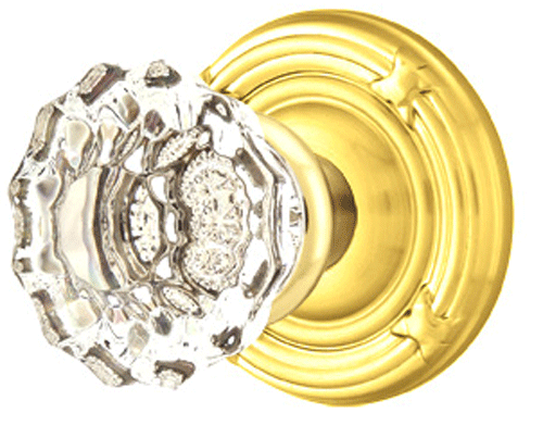 ##Antique Hardware## Emtek Crystal Astoria Door Knob Set With Ribbon & Reed Rosette (Several Finish Options)