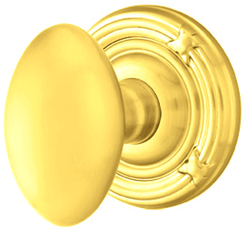 ##Antique Hardware## Solid Brass Egg Door Knob Set With Ribbon & Reed Rosette (Several Finish Options)