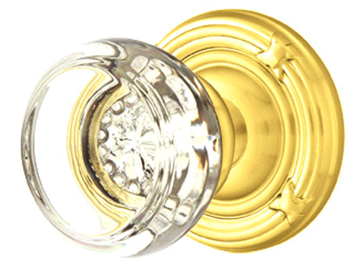 ##Antique Hardware## Emtek Crystal Georgetown Door Knob Set With Ribbon & Reed Rosette (Several Finish Options)