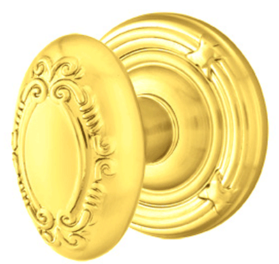 ##Antique Hardware## Solid Brass Victoria Door Knob Set With Ribbon & Reed Rosette (Several Finish Options)