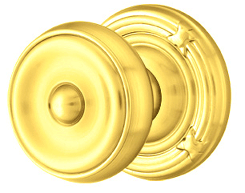 ##Antique Hardware## Solid Brass Waverly Door Knob Set With Ribbon & Reed Rosette (Several Finish Options)