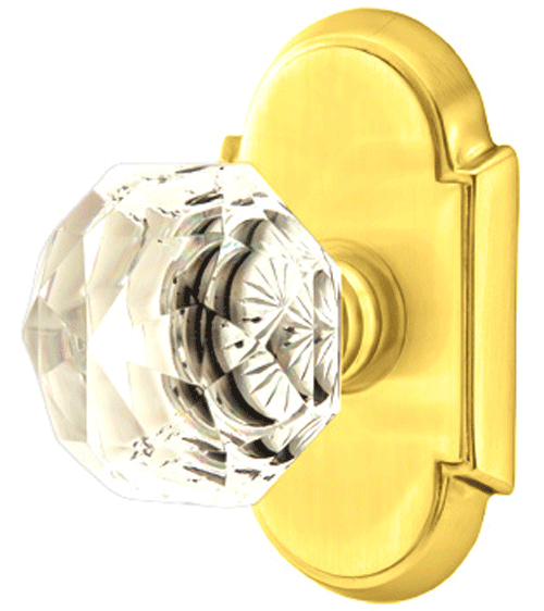 ##Antique Hardware## Diamond Crystal Door Knob Set With # 8 Rosette (Several Finish Options)