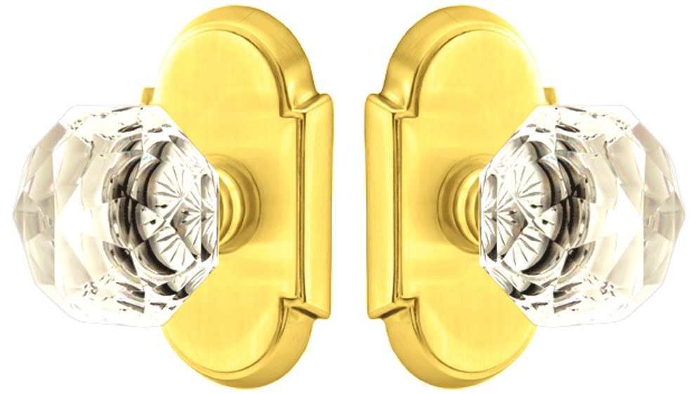 ##Antique Hardware## Diamond Crystal Door Knob Set With # 8 Rosette (Several Finish Options)