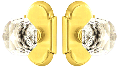 ##Antique Hardware## Diamond Crystal Door Knob Set With # 8 Rosette (Several Finish Options)