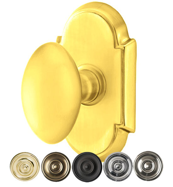 ##Antique Hardware## Solid Brass Egg Door Knob Set With # 8 Rosette (Several Finish Options)