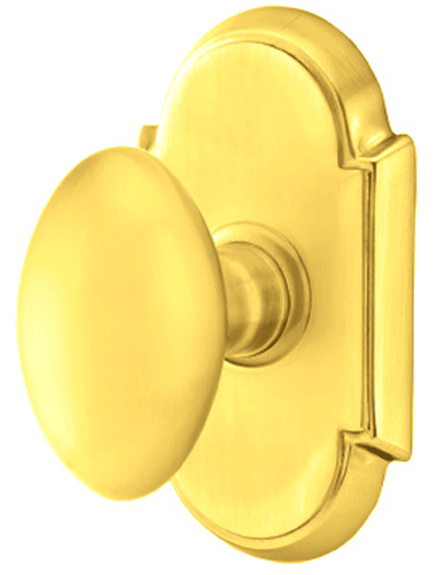 ##Antique Hardware## Solid Brass Egg Door Knob Set With # 8 Rosette (Several Finish Options)