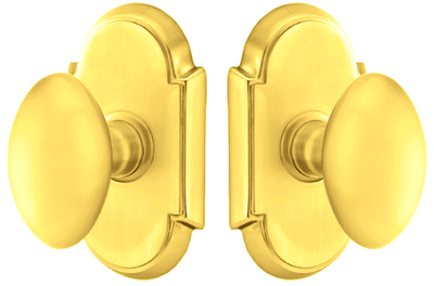 ##Antique Hardware## Solid Brass Egg Door Knob Set With # 8 Rosette (Several Finish Options)