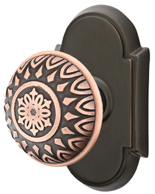 ##Antique Hardware## Solid Brass Lancaster Door Knob Set With # 8 Rosette (Several Finish Options)