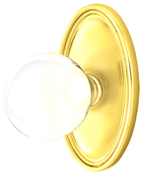 ##Antique Hardware## Crystal Bristol Door Knob Set With Oval Rosette (Several Finish Options)