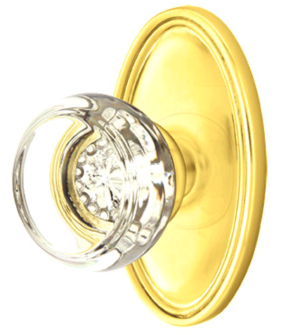 ##Antique Hardware## Emtek Crystal Georgetown Door Knob Set With Oval Rosette (Several Finishes Available)