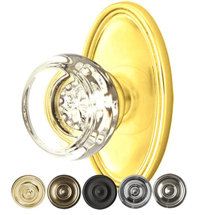 ##Antique Hardware## Emtek Crystal Georgetown Door Knob Set With Oval Rosette (Several Finishes Available)