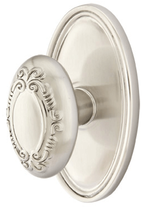 ##Antique Hardware## Solid Brass Victoria Door Knob Set With Oval Rosette (Several Finish Options)