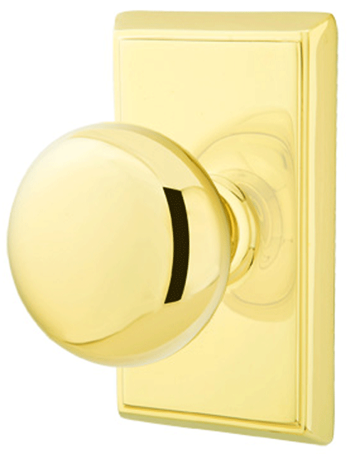 ##Antique Hardware## Solid Brass Providence Door Knob Set With Rectangular Rosette (Several Finish Options)