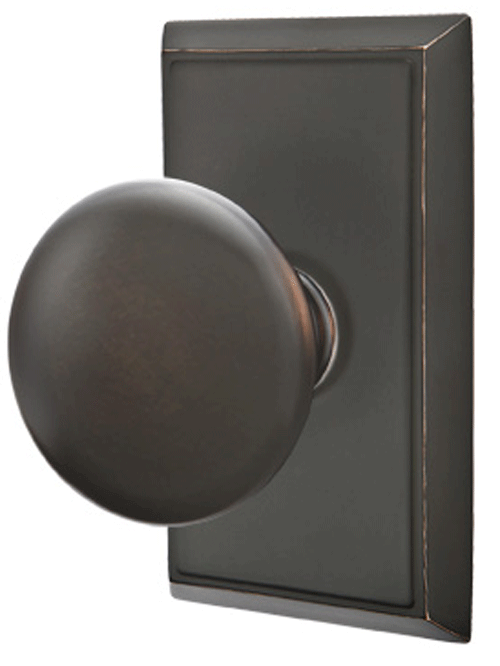 ##Antique Hardware## Solid Brass Providence Door Knob Set With Rectangular Rosette (Several Finish Options)