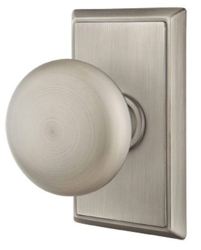 ##Antique Hardware## Solid Brass Providence Door Knob Set With Rectangular Rosette (Several Finish Options)