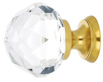 Antique Hardware 1 1/4 Inch Diamond Crystal Glass Cabinet & Furniture Knob CABINET KNOB