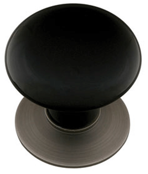 Antique Hardware 1 3/8 Inch Round Ebony Porcelain Cabinet & Furniture Knob CABINET KNOB