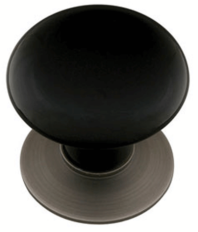 Antique Hardware 1 3/8 Inch Round Ebony Porcelain Cabinet & Furniture Knob CABINET KNOB