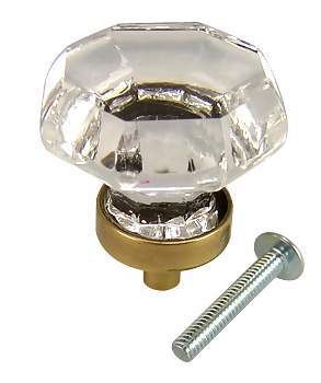 Antique Hardware 1 1/4 Inch Crystal Glass Old Town Crystal Cabinet & Furniture Knob CABINET KNOB