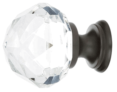 Antique Hardware 1 1/4 Inch Diamond Crystal Glass Cabinet & Furniture Knob CABINET KNOB