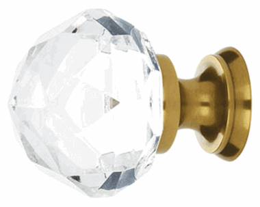 Antique Hardware 1 1/4 Inch Diamond Crystal Glass Cabinet & Furniture Knob CABINET KNOB