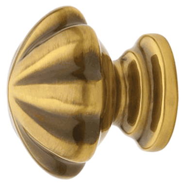 ##Antique Hardware## 1 Inch Solid Brass Melon Cabinet & Furniture Knob