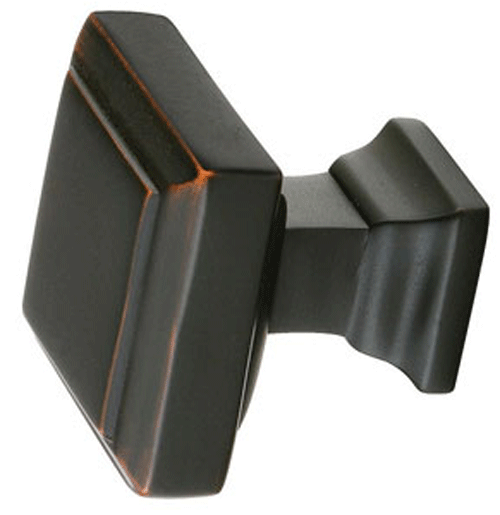 Antique Hardware Emtek 1 1/4 Inch Solid Brass Geometric Square Cabinet & Furniture Knob CABINET KNOB