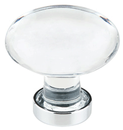 Antique Hardware 1 1/4 Inch Emtek Oval Crystal Glass Hampton Cabinet & Furniture Knob CABINET KNOB