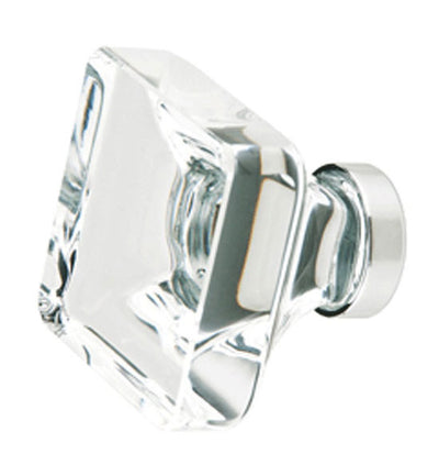 Antique Hardware 1 5/8 Inch Emtek Square Crystal Glass Lido Cabinet & Furniture Knob CABINET KNOB