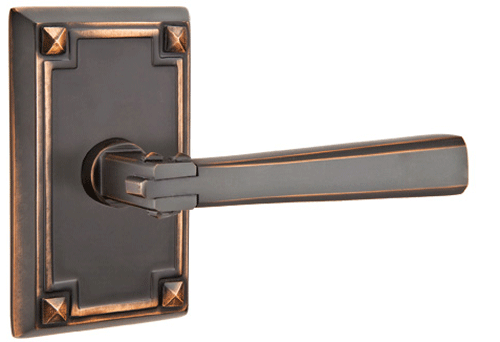 ##Antique Hardware## Arts & Crafts Lever With Rectangular Rosette (Several Finish Options)