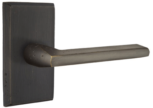 Antique Hardware Emtek Solid Brass Sandcast Lariat Lever With Modern Rectangular Rosette EMTEK LEVER DOOR KNOB