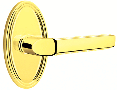 ##Antique Hardware## Solid Brass Milano Lever With Oval Rosette