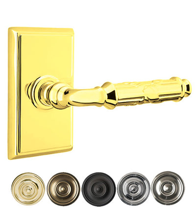 ##Antique Hardware## Solid Brass Ribbon & Reed Lever With Rectangular Rosette (Many Finishes Available)