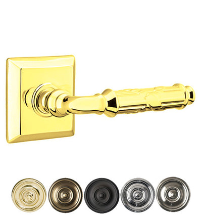 ##Antique Hardware## Solid Brass Ribbon & Reed Lever With Quincy Rosette (Many Finishes Available)