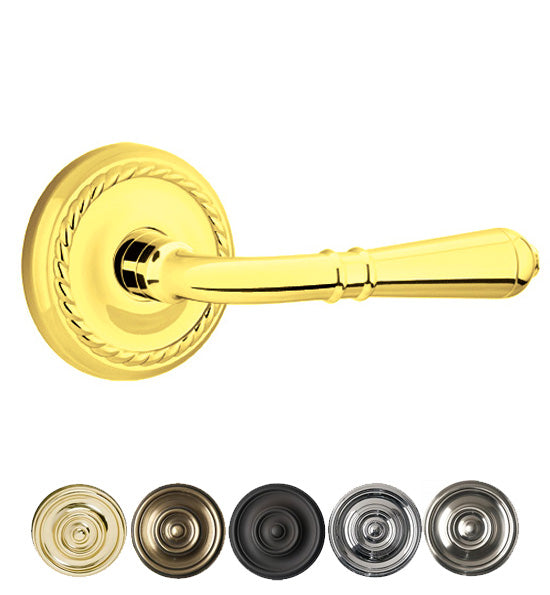 Antique Hardware Emtek Solid Brass Turino Lever With Rope Rosette (Many Finishes Available) EMTEK LEVER DOOR KNOB