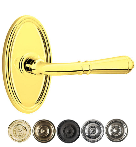 Antique Hardware Emtek Solid Brass Turino Lever With Oval Rosette (Many Finishes Available) EMTEK LEVER DOOR KNOB