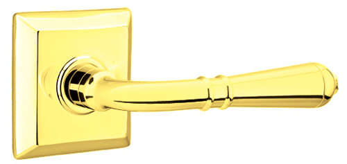 Antique Hardware Emtek Solid Brass Turino Lever With Quincy Rosette (Many Finishes Available) EMTEK LEVER DOOR KNOB