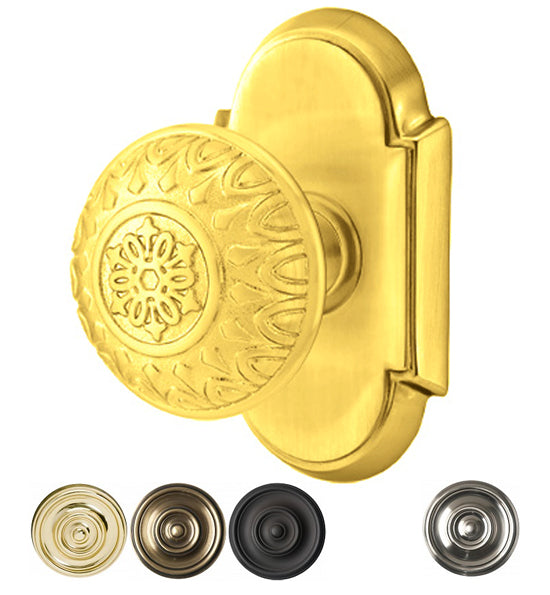 ##Antique Hardware## Solid Brass Lancaster Door Knob Set With # 8 Rosette (Several Finish Options)